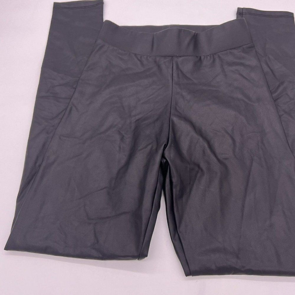 Topshop Faux Leather Black Leggings Size 2 NWT